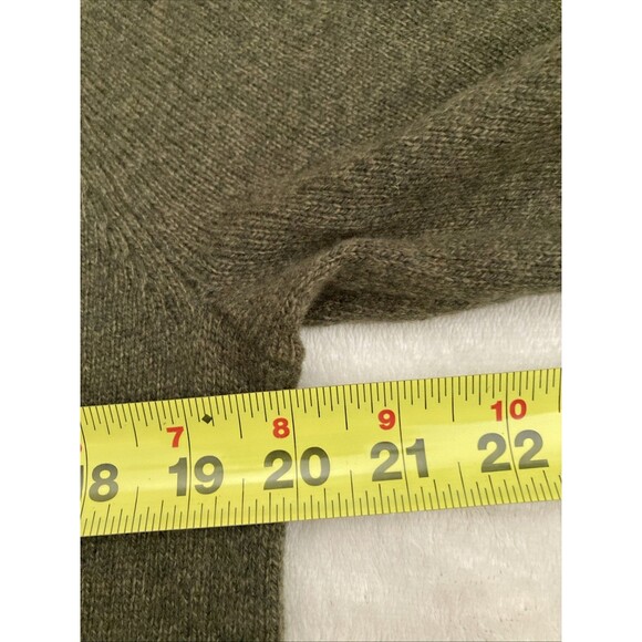 J Crew Lambswool Blend Crewneck Sweater Mens MEDIUM Olive Green Preppy Academia - Picture 8 of 9